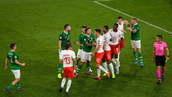 Tensions were high at stages of last night's 1-1 draw with Switzerland