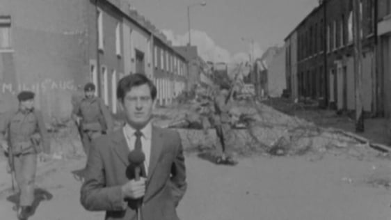 Pat Sweeney reporting from Dover Street, Belfast (1969)
