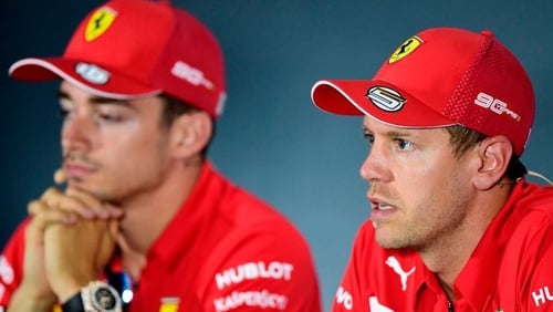Charles Leclerc, left, and Sebastian Vettel