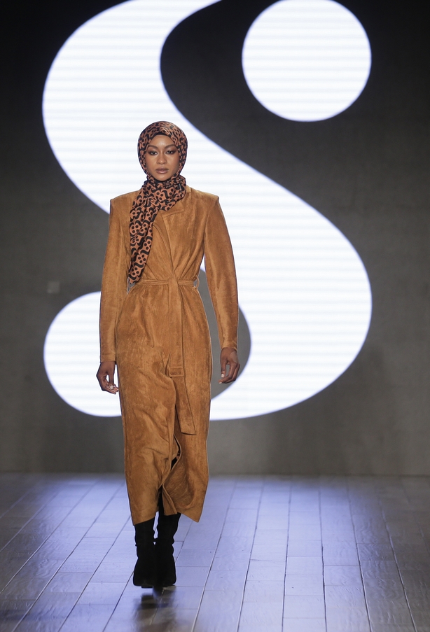 A model wears clothes by Serena Williams during New York's Fashion Week (Seth Wenig/AP)