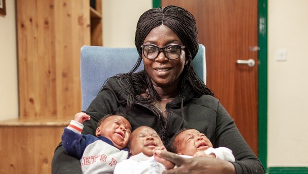 Ugochinyere Uzo Osuafor with her triplets Divine Diamond and Darren