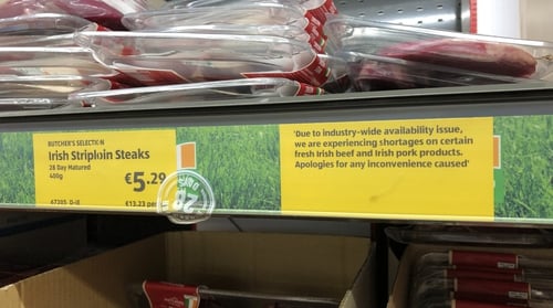 German retailer Aldi re-labelled some Irish beef and pork products as 'processed in the UK'