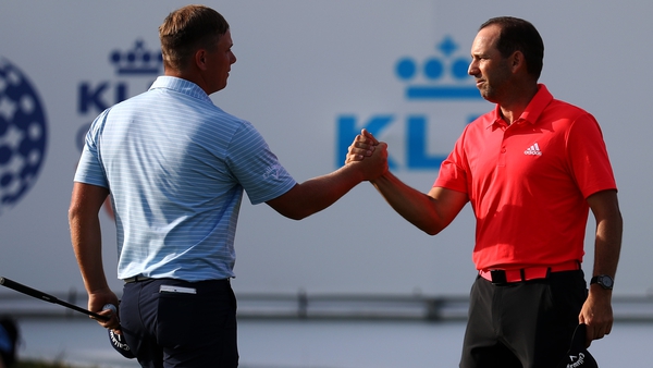 Sergio Garcia and Callum Shinkwin will again play together on Sunday in the final group at the KLM Open