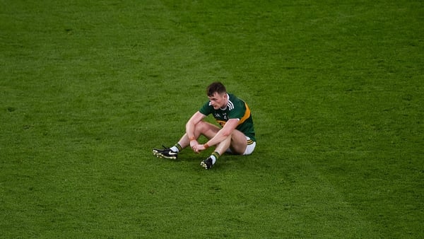Kerry defender Tom O'Sullivan cuts a dejected figure at the full-time whistle