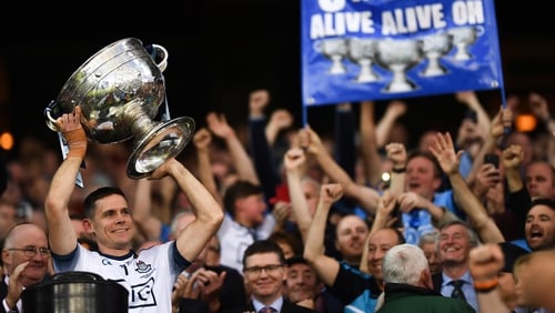 Stephen Cluxton lifts Sam Maguire for the fifth year in succession