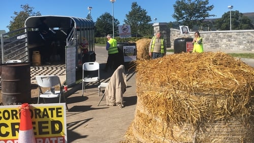 Protesters pictured earlier this week outside the ABP plant in Cahir