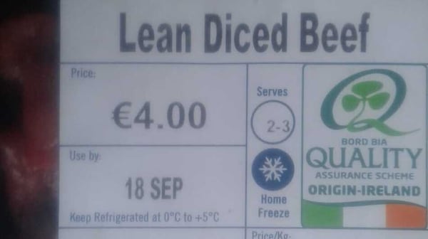 Bord Bia said a printing error occurred during the labelling process