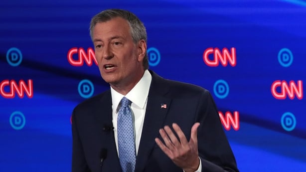 NYC Mayor Bill de Blasio during a July Democratic Presidential Debate