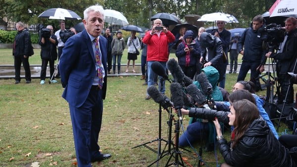 John Bercow addressed reporters in Westminster this afternoon