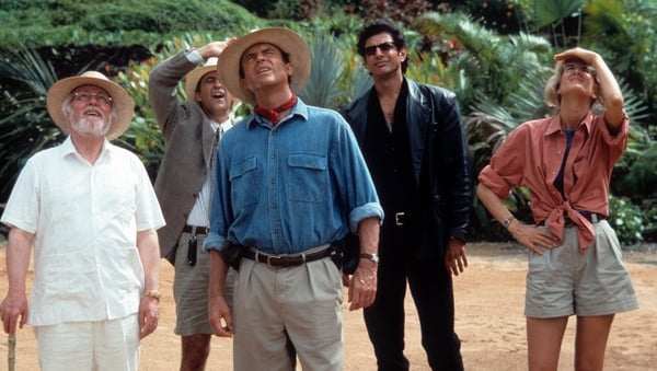 Richard Attenborough, Martin Ferrero, Sam Neill, Jeff Goldblum and Laura Dern in 1993's Jurassic Park