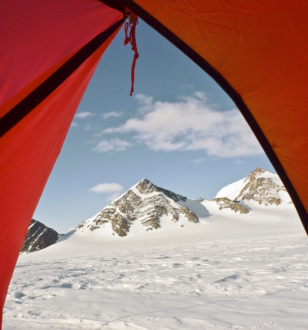 Tent opening onto the ice