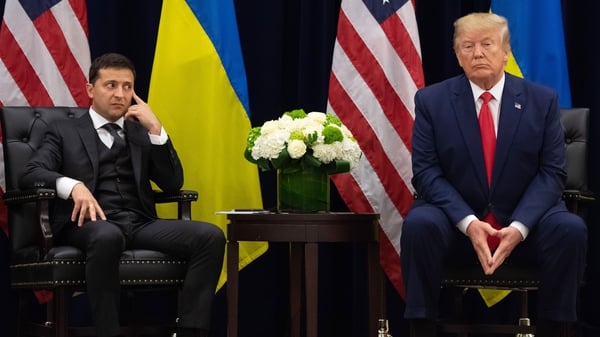 In his controversial phone call with the President of Ukraine, Volodymyr Zelensky (L),  Donald Trump described Marie Yovanovitch as bad news