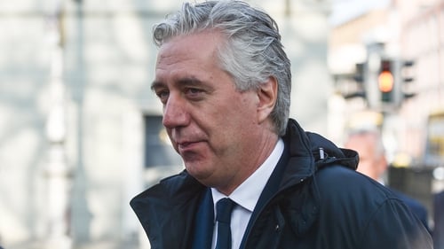 John Delaney on his way to attend an Oireachtas Committee on Sport at Dáil Éireann in April 2019