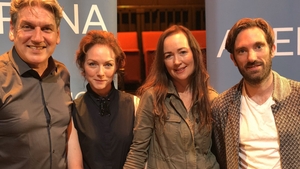 Arena's Sean Rocks, Hecuba star Aislín McGuckin, Marina Carr and musician Caoimhín Ó Raghallaigh Arena's Sean Rocks, Hecuba star Aislín McGuckin, Marina Carr and musician Caoimhín Ó Raghallaigh