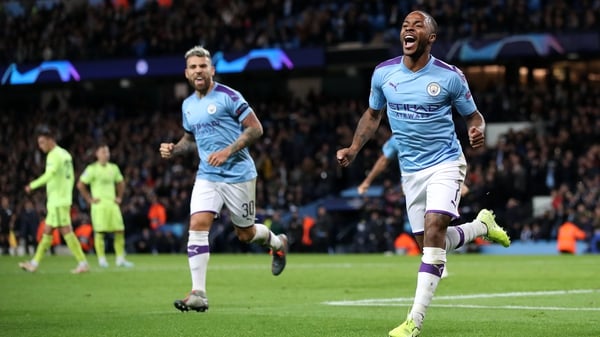 Manchester City's Raheem Sterling celebrates