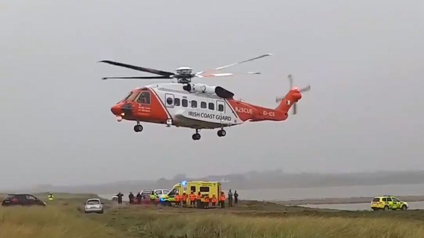The man was airlifted from the scene by an Irish Coast Guard helicopter [Credit: Brendan Cooney]
