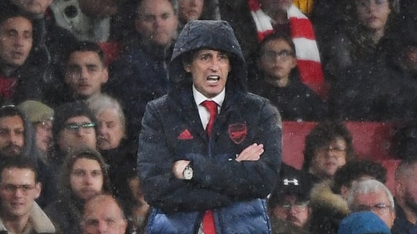 Emery looking on during last night's match