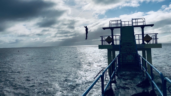 A dive into the sea at Salthill in Galway