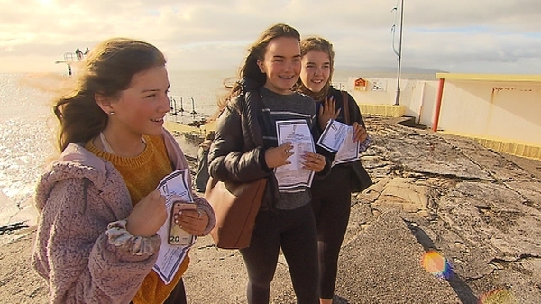 Students from Salerno Secondary School in Salthill, Galway with their Junior Cert results