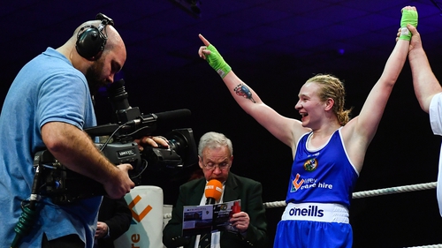 Amy Broadhurst will fight for a medal at the world championships on Monday