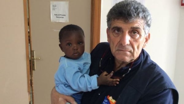 Pietro Bartolo with Baby Favour in May 2016