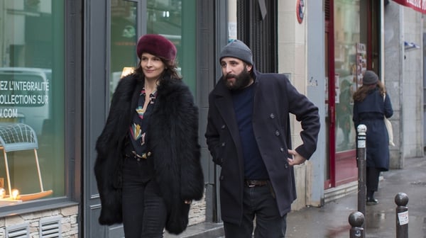 Juliette Binoche as Selina and Vincent Macaigne as Léonard in the charming Non-Fiction