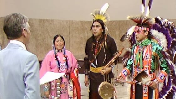 Oklahoma Native Americans talking to Gay Byrne on 'The Late Late Show' (1979)