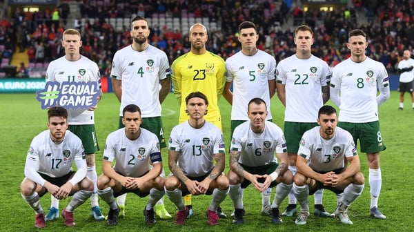 The Republic of Ireland team before the clash with Switzerland