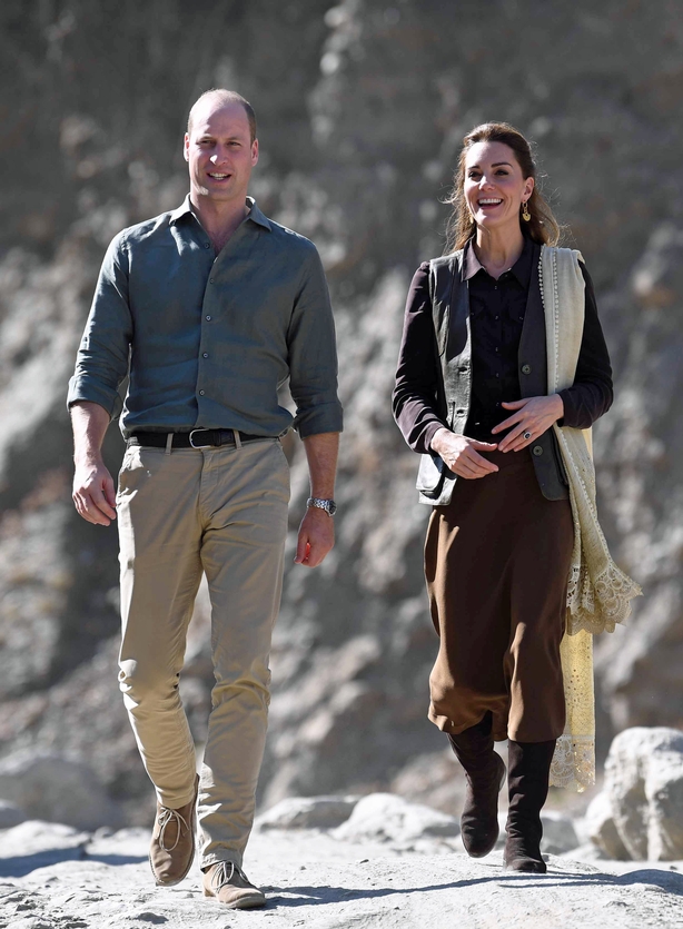 Kate kept things simple in various shades of brown to visit the Chitral Valley (Neil Hall/PA