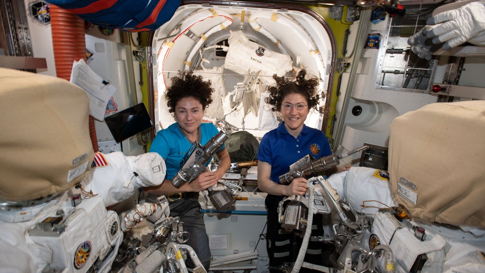 Image result for U.S. astronauts carry out 1st all-female spacewalk