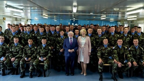 President Michael D Higgins met Irish troops serving in Lebanon