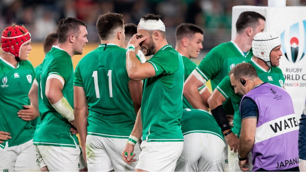 Dejection among Irish players after their World Cup exit