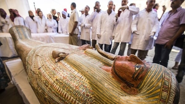 The wooden coffins were found in the city of Luxor