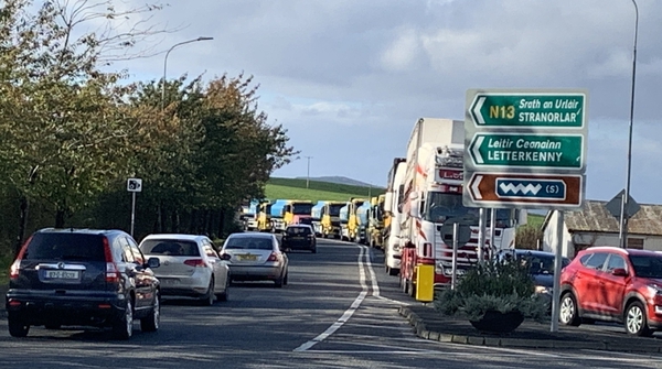 Truck drivers from Donegal and Derry took part in the convoy