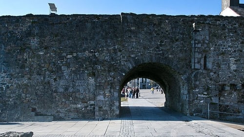 The Columbus monument is situated close to the Spanish Arch in Galway city