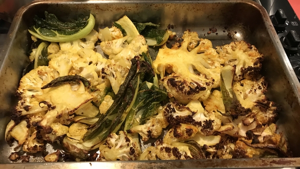 Prudence's cauliflower fresh from the oven (Prudence Wade/PA)
