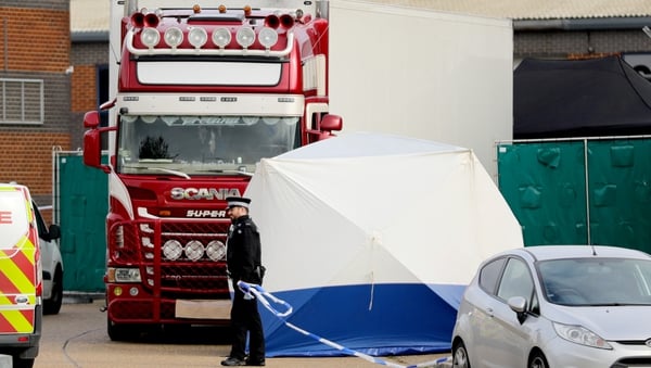 The bodies of 39 people were found in a trailer in Grays in Essex