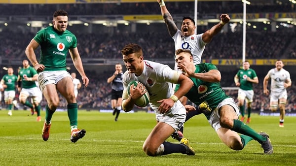 Henry Slade scored two tries against Ireland in the 2019 Six Nations