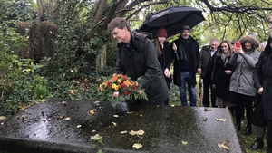 Dacre Stoker laid a wreath at the family tomb