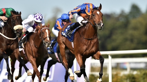 Mogul, with Ryan Moore up, on their way to winning the KPMG Champions Juvenile Stakes at Leopardstown