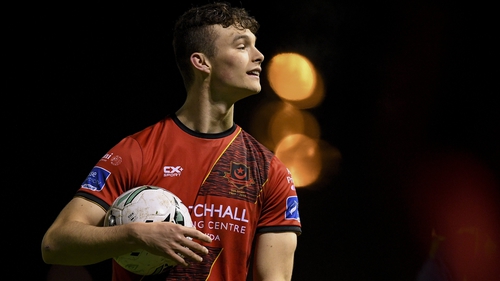 Hat-trick hero Luke McNally of Drogheda United with the match ball