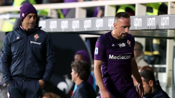 Franck Ribery (R) saw red against Lazio