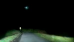 The 'bright fireball' captured on dashcam in a car outside Banteer, Co Cork (Courtesy: Sean Linehan)