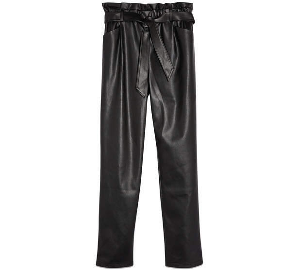 Miss Selfridge Black PU Paperbag Trousers