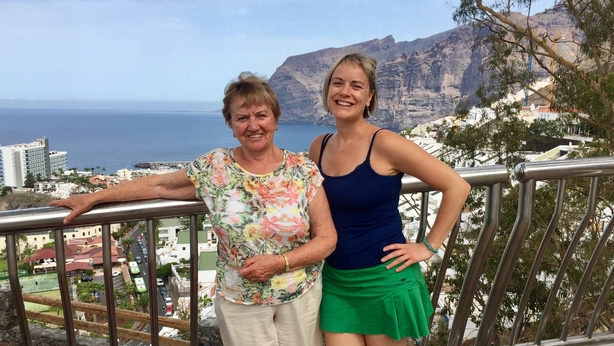My mum and I at the cliffs of Los Gigantes
