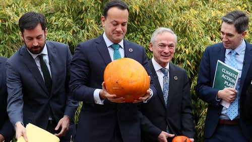 Government ministers in the Botanic Gardens, Dublin for the launch of the progress report