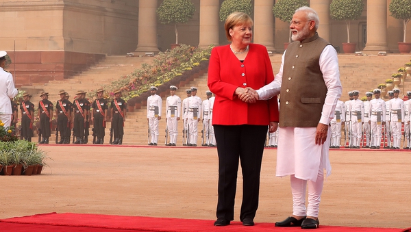 Angela Merkel said that Germany would spend €1bn on 'green' urban transport projects in India over the next five years