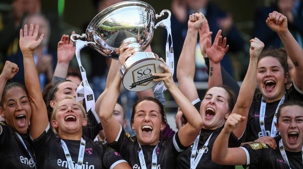 Wexford Youths captain Kylie Murphy lifting the cup last November