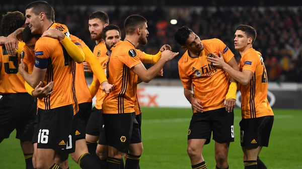 Raul Jimenez celebrates his decisive goal for Wolverhampton Wanderers