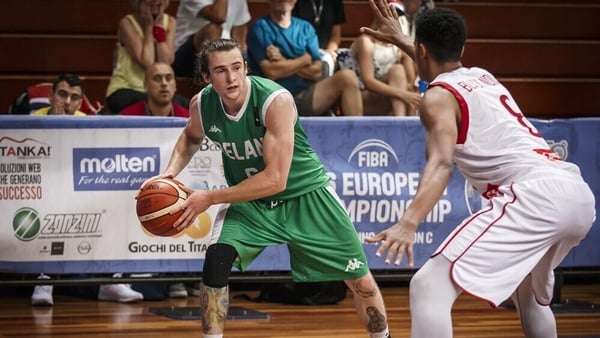 Lorcan Murphy in action for Ireland at the FIBA Small Countries 2019 tournament